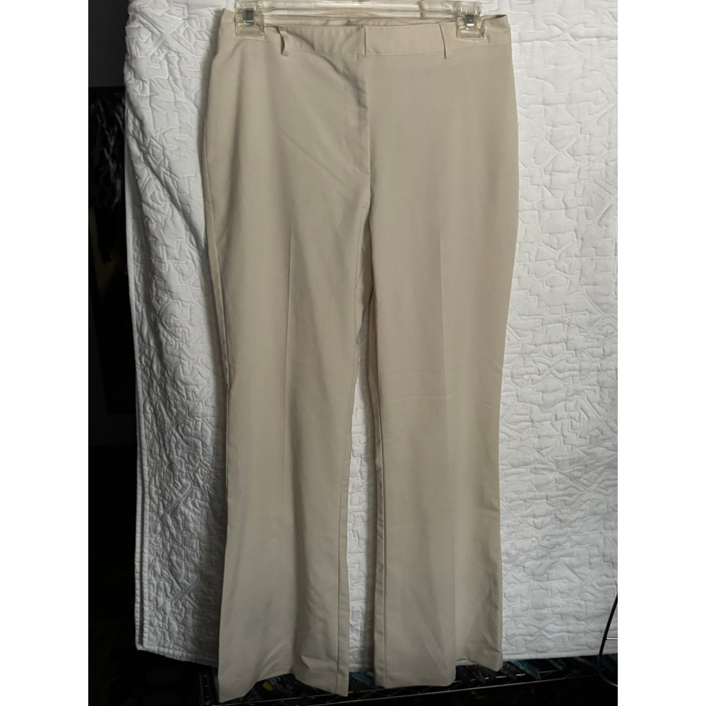 Beige Mid Rise Flare Leg Dress Pants Professional Workwear Trousers 33x31.5